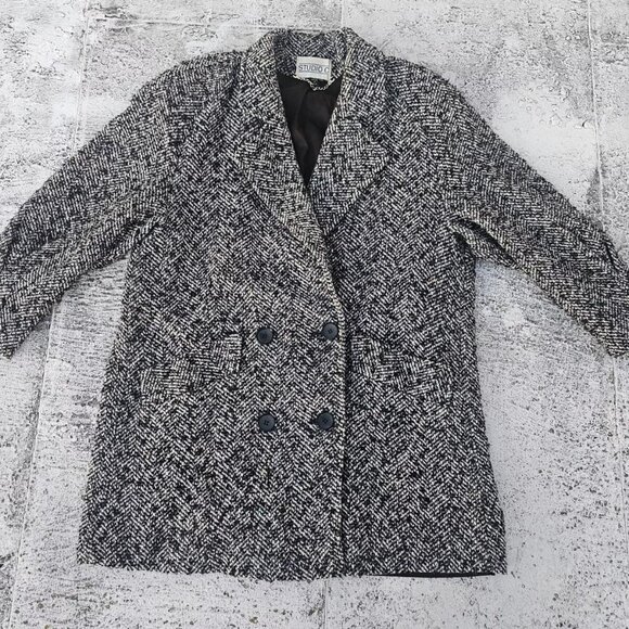 Studio C Women Long Coat Wool Blend Warm Winter Jacket Made in USA Size L - Picture 9 of 14